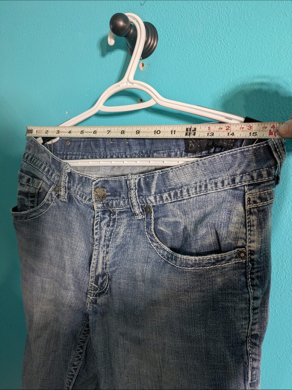 Relaxed Fit Men's Washed Blue Denim Jeans